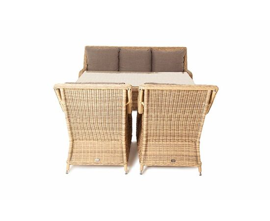 "Гляссе" обеденная группа из искусственного ротанга, цвет соломенный, изображение 5 | Интернет магазин мебели и декора LifeDekor