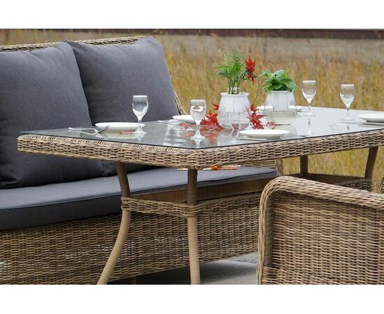 "Гляссе" обеденная группа из искусственного ротанга, цвет соломенный, изображение 6 | Интернет магазин мебели и декора LifeDekor