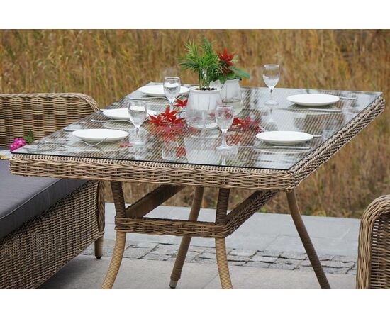 "Гляссе" обеденная группа из искусственного ротанга, цвет соломенный, изображение 9 | Интернет магазин мебели и декора LifeDekor