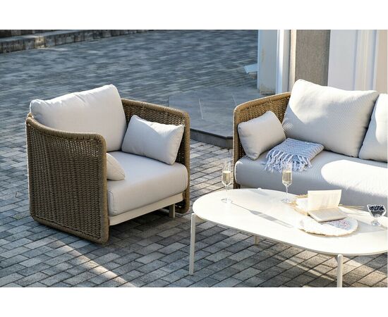 "Аликанте" лаунж-зона из искусственного ротанга, цвет соломенный, изображение 4 | Интернет магазин мебели и декора LifeDekor