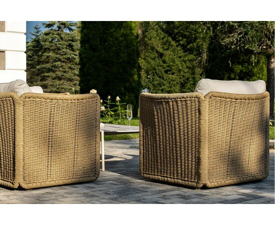 "Аликанте" лаунж-зона из искусственного ротанга, цвет соломенный, изображение 6 | Интернет магазин мебели и декора LifeDekor