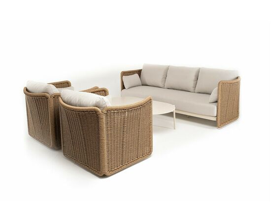 "Аликанте" лаунж-зона из искусственного ротанга, цвет соломенный, изображение 16 | Интернет магазин мебели и декора LifeDekor