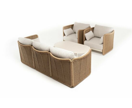 "Аликанте" лаунж-зона из искусственного ротанга, цвет соломенный, изображение 21 | Интернет магазин мебели и декора LifeDekor