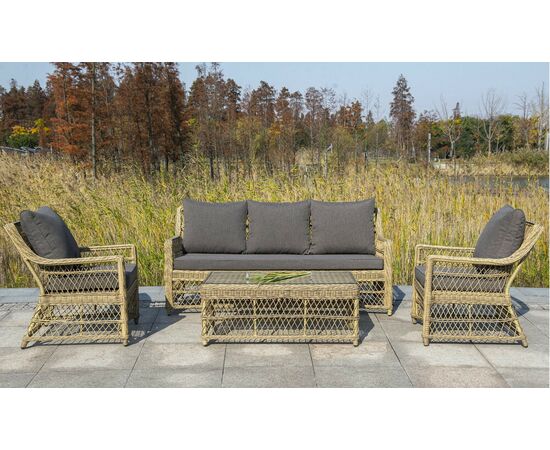 "Гранд Латте" стол журнальный из искусственного ротанга, цвет соломенный, изображение 5 | Интернет магазин мебели и декора LifeDekor