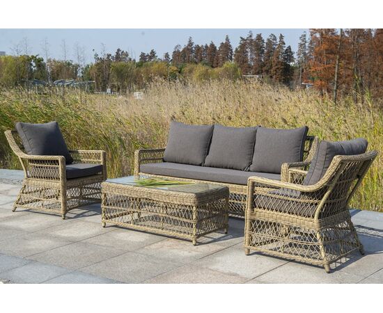 "Гранд Латте" стол журнальный из искусственного ротанга, цвет соломенный, изображение 7 | Интернет магазин мебели и декора LifeDekor