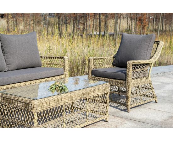 "Гранд Латте" стол журнальный из искусственного ротанга, цвет соломенный, изображение 8 | Интернет магазин мебели и декора LifeDekor