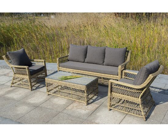 "Гранд Латте" стол журнальный из искусственного ротанга, цвет соломенный, изображение 9 | Интернет магазин мебели и декора LifeDekor