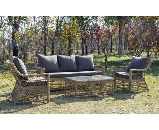 "Гранд Латте" стол журнальный из искусственного ротанга, цвет соломенный, изображение 10 | Интернет магазин мебели и декора LifeDekor