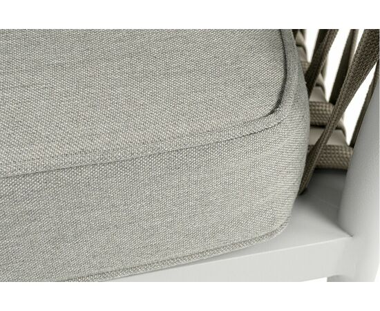 "Касабланка" диван модульный плетеный из роупа, каркас алюминий, роуп серо-коричневый 23мм, ткань бежевая 15052, изображение 6 | Интернет магазин мебели и декора LifeDekor
