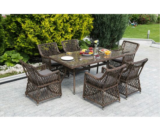 "Латте" обеденная группа плетеная, цвет коричневый | Интернет магазин мебели и декора LifeDekor