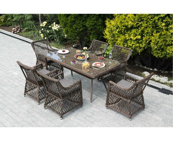 "Латте" обеденная группа плетеная, цвет коричневый, изображение 2 | Интернет магазин мебели и декора LifeDekor