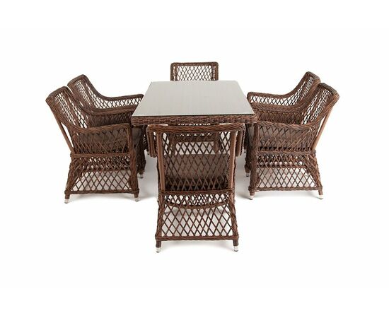 "Латте" обеденная группа плетеная, цвет коричневый, изображение 4 | Интернет магазин мебели и декора LifeDekor
