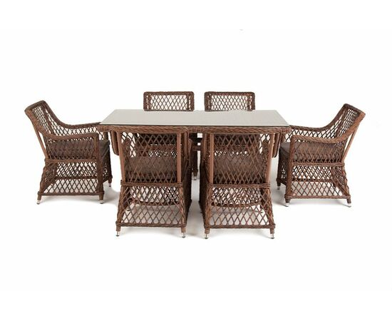 "Латте" обеденная группа плетеная, цвет коричневый, изображение 6 | Интернет магазин мебели и декора LifeDekor