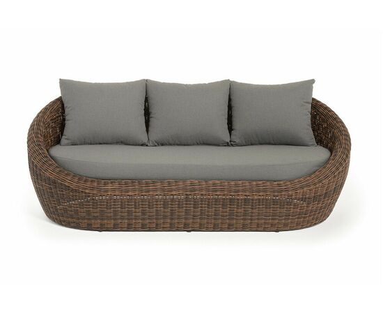 "Барселона" диван из искусственного ротанга трехместный, цвет коричневый, изображение 2 | Интернет магазин мебели и декора LifeDekor