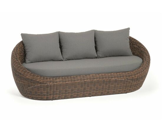 "Барселона" диван из искусственного ротанга трехместный, цвет коричневый, изображение 3 | Интернет магазин мебели и декора LifeDekor