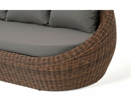"Барселона" диван из искусственного ротанга трехместный, цвет коричневый, изображение 4 | Интернет магазин мебели и декора LifeDekor