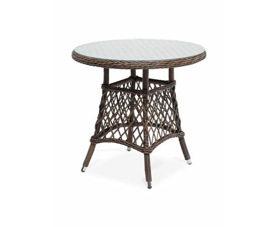 "Эспрессо" плетеный круглый стол, диаметр 80 см, цвет коричневый | Интернет магазин мебели и декора LifeDekor