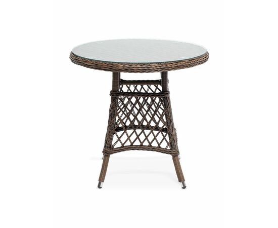 "Эспрессо" плетеный круглый стол, диаметр 80 см, цвет коричневый, изображение 2 | Интернет магазин мебели и декора LifeDekor