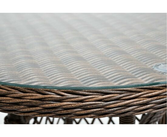 "Эспрессо" плетеный круглый стол, диаметр 80 см, цвет коричневый, изображение 3 | Интернет магазин мебели и декора LifeDekor
