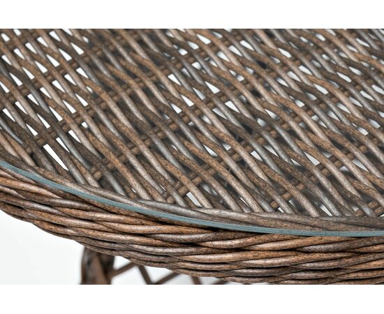 "Эспрессо" плетеный круглый стол, диаметр 80 см, цвет коричневый, изображение 4 | Интернет магазин мебели и декора LifeDekor