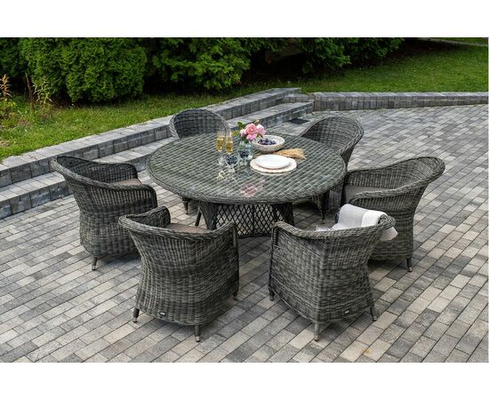 "Эспрессо–150 R" обеденная группа плетеная, цвет графит | Интернет магазин мебели и декора LifeDekor