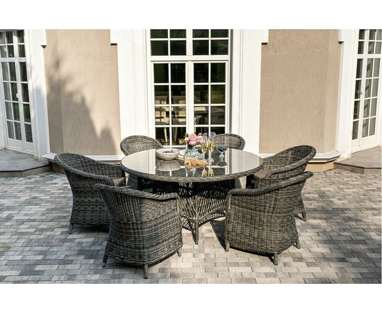 "Эспрессо–150 R" обеденная группа плетеная, цвет графит, изображение 2 | Интернет магазин мебели и декора LifeDekor