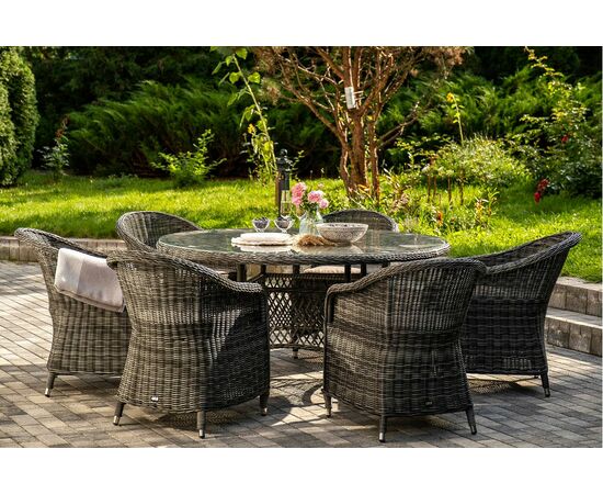 "Эспрессо–150 R" обеденная группа плетеная, цвет графит, изображение 4 | Интернет магазин мебели и декора LifeDekor