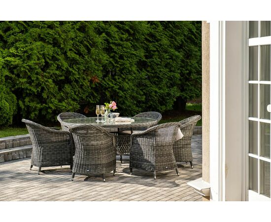 "Эспрессо–150 R" обеденная группа плетеная, цвет графит, изображение 5 | Интернет магазин мебели и декора LifeDekor