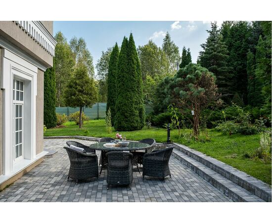 "Эспрессо–150 R" обеденная группа плетеная, цвет графит, изображение 6 | Интернет магазин мебели и декора LifeDekor