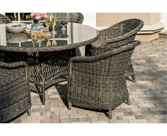"Эспрессо–150 R" обеденная группа плетеная, цвет графит, изображение 7 | Интернет магазин мебели и декора LifeDekor
