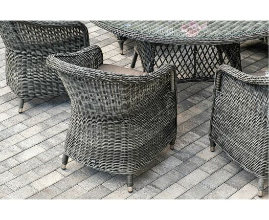 "Эспрессо–150 R" обеденная группа плетеная, цвет графит, изображение 8 | Интернет магазин мебели и декора LifeDekor