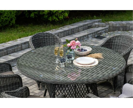 "Эспрессо–150 R" обеденная группа плетеная, цвет графит, изображение 9 | Интернет магазин мебели и декора LifeDekor