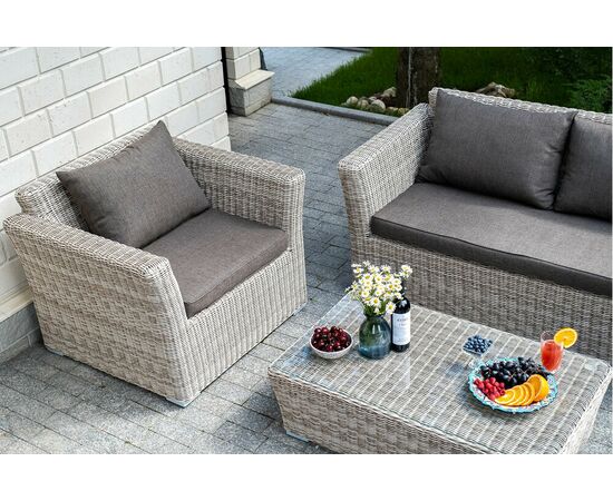 "Капучино" кресло из искусственного ротанга, цвет бежевый, изображение 8 | Интернет магазин мебели и декора LifeDekor