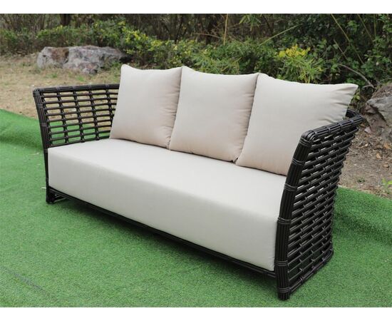 "Валенсия" диван из искусственного ротанга трехместный, цвет бронзовый, изображение 10 | Интернет магазин мебели и декора LifeDekor