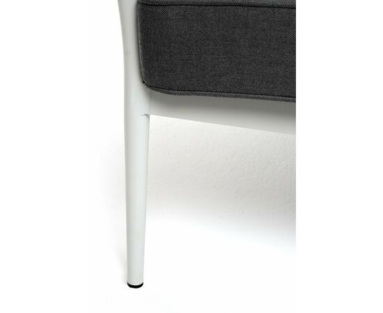 "Касабланка" диван 3-местный плетеный из роупа, каркас алюминий светло-серый (RAL7035) муар, роуп серо-коричневый 23мм, ткань серая, изображение 9 | Интернет магазин мебели и декора LifeDekor