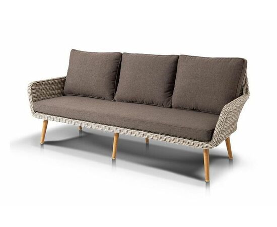 "Прованс" диван из искусственного ротанга трехместный, цвет бежевый | Интернет магазин мебели и декора LifeDekor