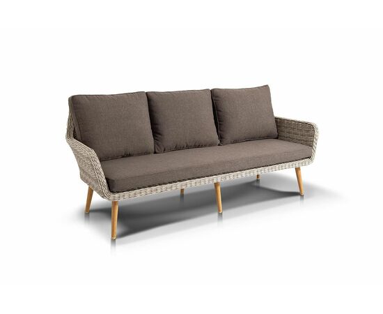 "Прованс" диван из искусственного ротанга трехместный, цвет бежевый, изображение 3 | Интернет магазин мебели и декора LifeDekor