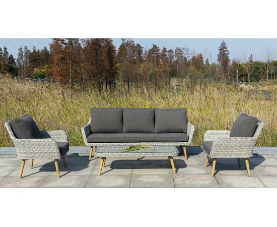 "Прованс" диван из искусственного ротанга трехместный, цвет бежевый, изображение 5 | Интернет магазин мебели и декора LifeDekor