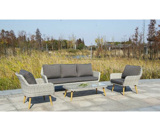 "Прованс" диван из искусственного ротанга трехместный, цвет бежевый, изображение 6 | Интернет магазин мебели и декора LifeDekor