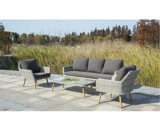 "Прованс" диван из искусственного ротанга трехместный, цвет бежевый, изображение 7 | Интернет магазин мебели и декора LifeDekor