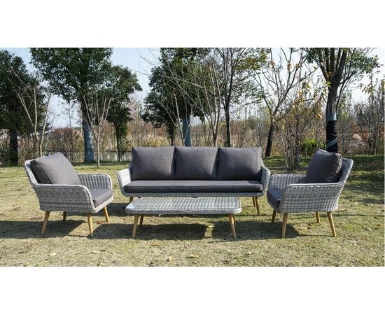 "Прованс" диван из искусственного ротанга трехместный, цвет бежевый, изображение 9 | Интернет магазин мебели и декора LifeDekor