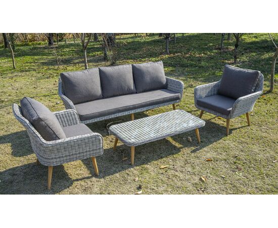 "Прованс" диван из искусственного ротанга трехместный, цвет бежевый, изображение 10 | Интернет магазин мебели и декора LifeDekor