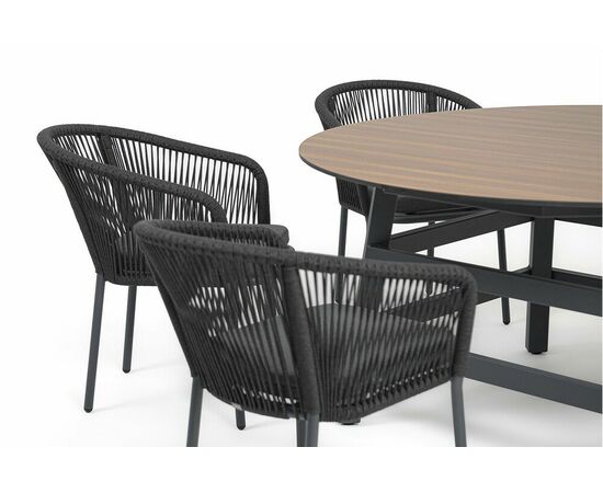 "Рио" обеденная группа на 6 персон, стол HPL "дуб", цвет темно-серый, изображение 3 | Интернет магазин мебели и декора LifeDekor