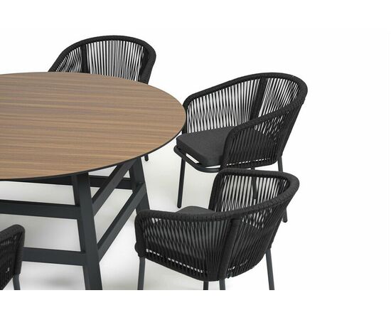 "Рио" обеденная группа на 6 персон, стол HPL "дуб", цвет темно-серый, изображение 4 | Интернет магазин мебели и декора LifeDekor