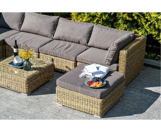 "Лунго" модуль диванный угловой с подушками, цвет соломенный (гиацинт), изображение 10 | Интернет магазин мебели и декора LifeDekor