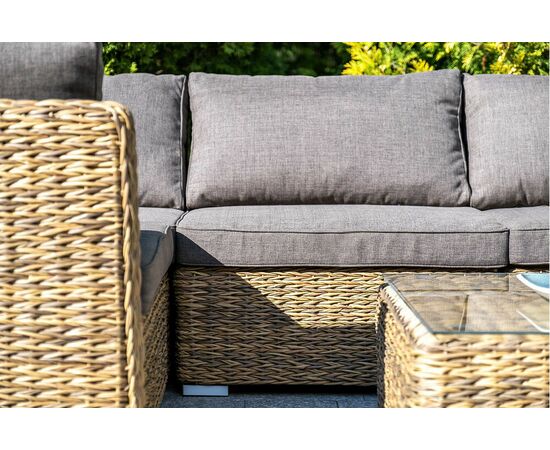 "Лунго" модуль диванный угловой с подушками, цвет соломенный (гиацинт), изображение 13 | Интернет магазин мебели и декора LifeDekor