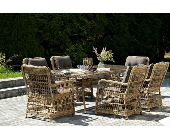 "Цесена" обеденная группа плетеная из искусственного ротанга, цвет соломенный, изображение 3 | Интернет магазин мебели и декора LifeDekor