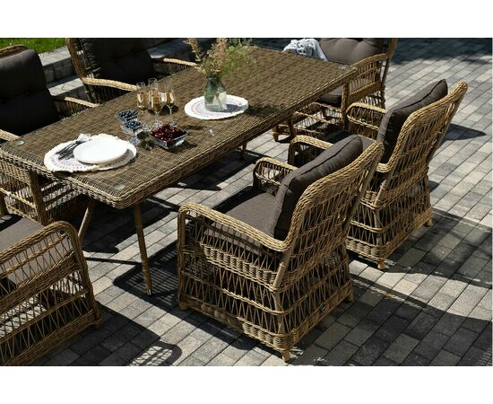 "Цесена" обеденная группа плетеная из искусственного ротанга, цвет соломенный, изображение 10 | Интернет магазин мебели и декора LifeDekor