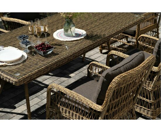 "Цесена" обеденная группа плетеная из искусственного ротанга, цвет соломенный, изображение 11 | Интернет магазин мебели и декора LifeDekor