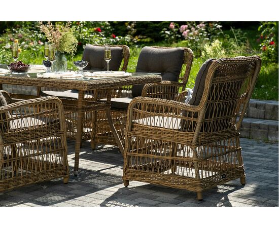 "Цесена" обеденная группа плетеная из искусственного ротанга, цвет соломенный, изображение 13 | Интернет магазин мебели и декора LifeDekor